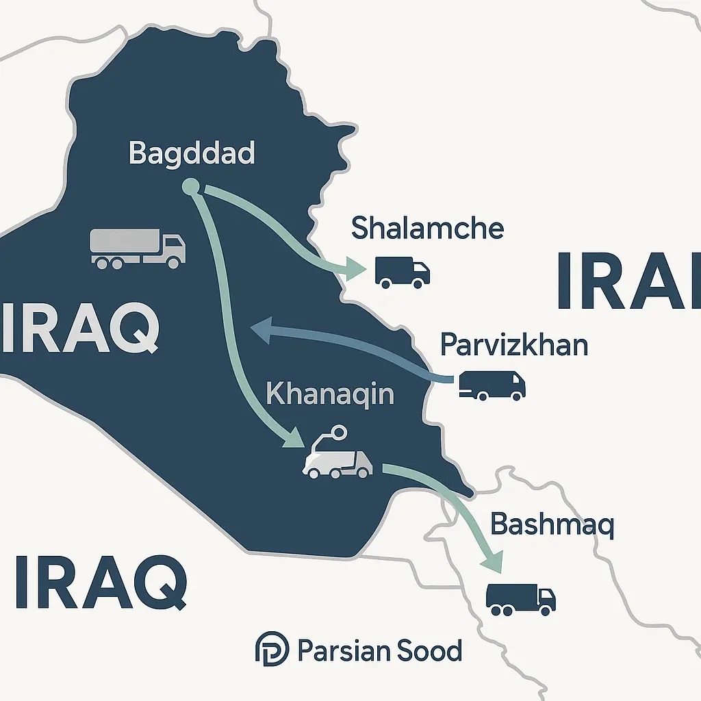 مسیرهای حمل اصلی سود سوزآور ایران به عراق