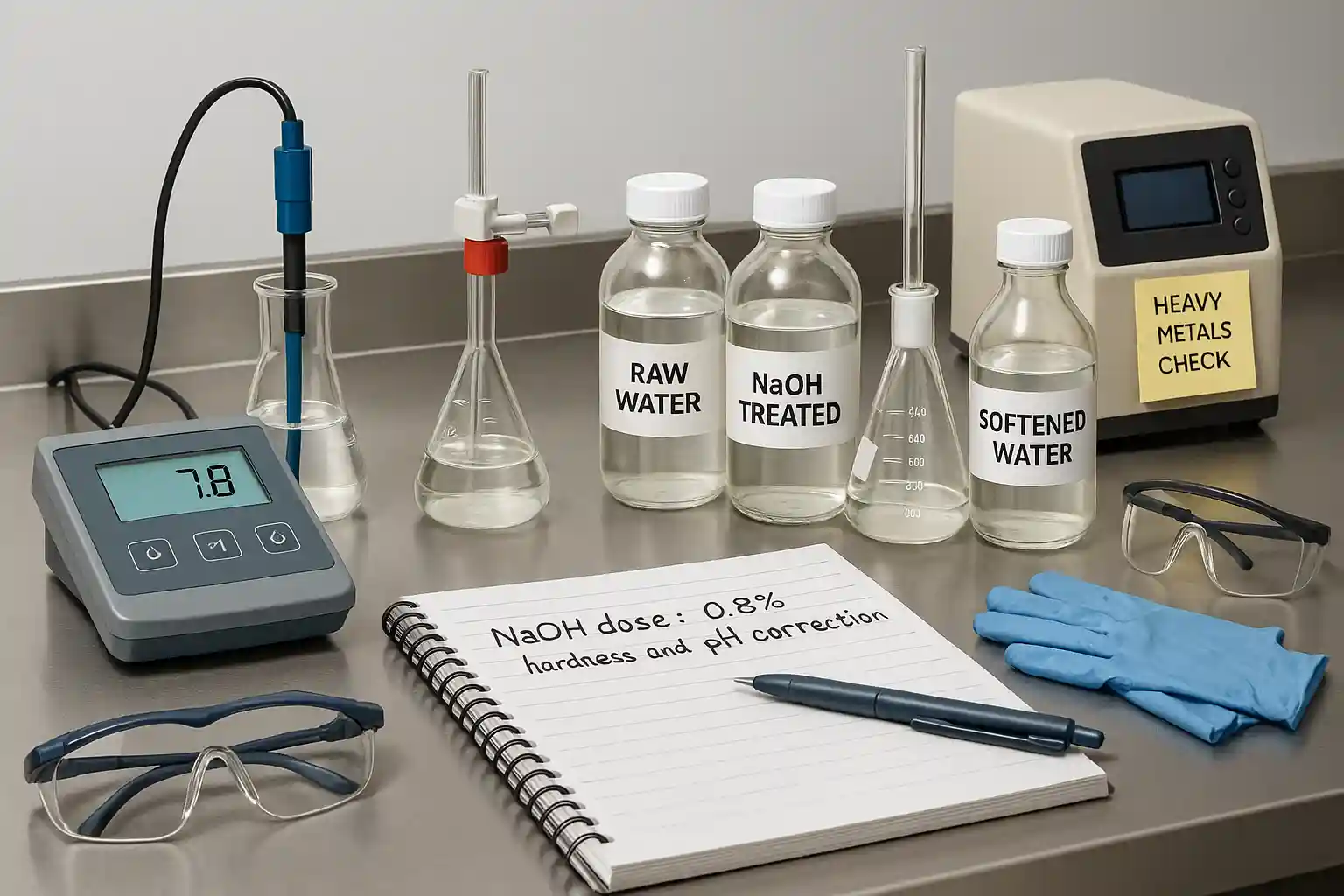 دوز مصرفی سود سوزآور در تصفیه آب